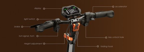KuKirin G2 Pro (2025) su 1000 W galia ir 48 V 15 Ah baterija.