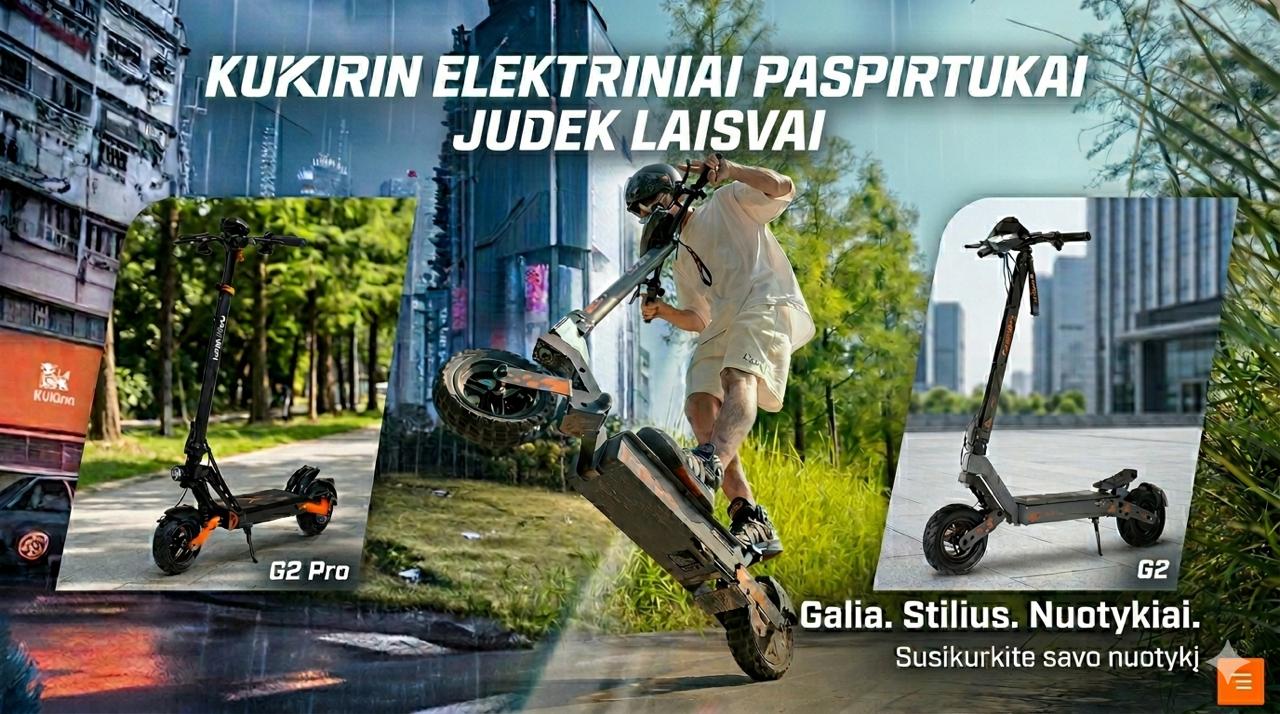 KuKirin paspirtukų parduotuvė, ekspozicija ir serviso įranga“